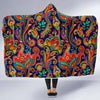 Red Flower Paisley Pattern Print Hooded Blanket-grizzshop