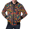 Red Flower Paisley Pattern Print Men's Bomber Jacket-grizzshop