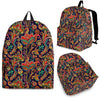 Red Flower Paisley Pattern Print Premium Backpack-grizzshop