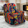 Red Flower Paisley Pattern Print Recliner Cover-grizzshop