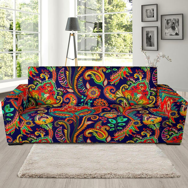 Paisley print store sofa