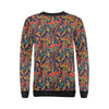 Red Flower Paisley Pattern Print Women Crewneck Sweatshirt-grizzshop