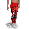 Red Foo Dog Print Men's Leggings-grizzshop