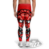 Red Foo Dog Print Men's Leggings-grizzshop