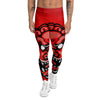 Red Foo Dog Print Men's Leggings-grizzshop