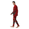 Red Foo Dog Print Men's Pajamas-grizzshop