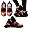 Red Galaxy Space Moon Earth Print Black Sneaker Shoes For Men Women-grizzshop