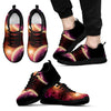 Red Galaxy Space Moon Earth Print Black Sneaker Shoes For Men Women-grizzshop