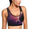 Load image into Gallery viewer, Red Galaxy Space Moon Earth Print Women Sports Bra-grizzshop