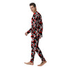 Red Geometric Camouflage Print Pattern Men's Pajamas-grizzshop