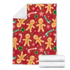 Red Gingerbread Man Chirstmas Pattern Print Blanket-grizzshop