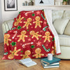 Red Gingerbread Man Chirstmas Pattern Print Blanket-grizzshop