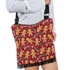 Red Gingerbread Man Chirstmas Pattern Print Crossbody Bags-grizzshop