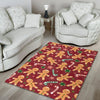 Red Gingerbread Man Chirstmas Pattern Print Floor Mat-grizzshop