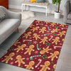 Red Gingerbread Man Chirstmas Pattern Print Floor Mat-grizzshop