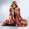 Red Gingerbread Man Chirstmas Pattern Print Hooded Blanket-grizzshop