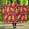 Red Gingerbread Man Chirstmas Pattern Print Hooded Blanket-grizzshop