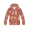 Red Gingerbread Man Chirstmas Pattern Print Men Pullover Hoodie-grizzshop