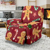 Red Gingerbread Man Chirstmas Pattern Print Recliner Cover-grizzshop