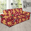 Red Gingerbread Man Chirstmas Pattern Print Sofa Covers-grizzshop