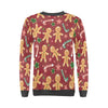 Red Gingerbread Man Chirstmas Pattern Print Women's Sweatshirt-grizzshop