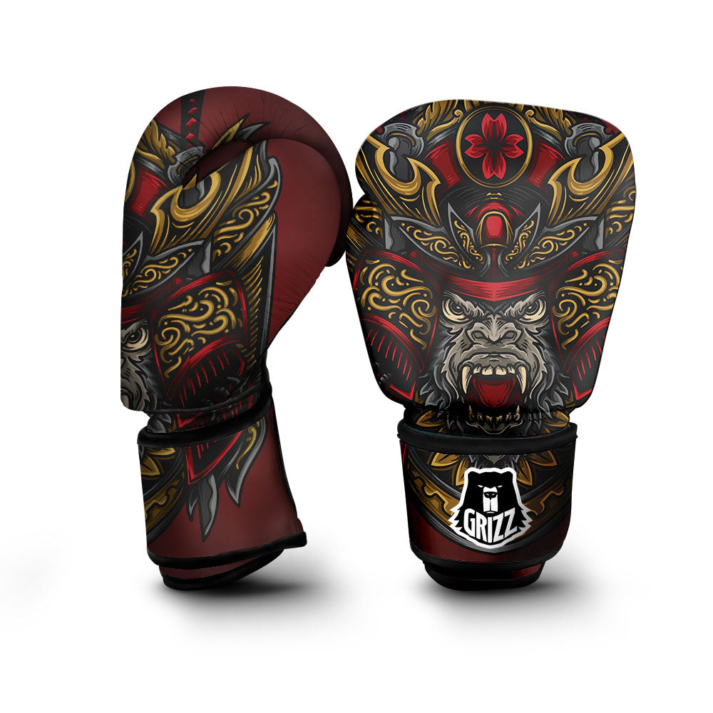 Red Gorilla Samurai Print Boxing Gloves-grizzshop