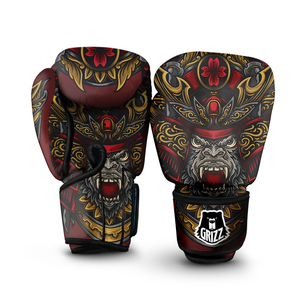 Red Gorilla Samurai Print Boxing Gloves-grizzshop