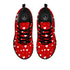 Red Heart And White Print Pattern Black Sneaker-grizzshop