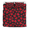 Red Heart Pattern Print Duvet Cover Bedding Set-grizzshop