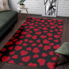 Red Heart Pattern Print Floor Mat-grizzshop