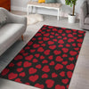 Red Heart Pattern Print Floor Mat-grizzshop