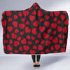 Red Heart Pattern Print Hooded Blanket-grizzshop