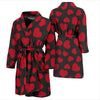 Red Heart Pattern Print Men Long Robe-grizzshop