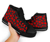Red Heart Pattern Print Men Women's High Top Shoes-grizzshop
