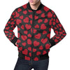 Red Heart Pattern Print Men's Bomber Jacket-grizzshop