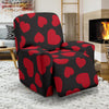 Red Heart Pattern Print Recliner Cover-grizzshop