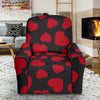 Red Heart Pattern Print Recliner Cover-grizzshop