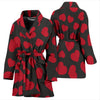 Red Heart Pattern Print Women Long Robe-grizzshop