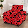 Red Hibiscus Flower Hawaiian Print Armchair Cover-grizzshop