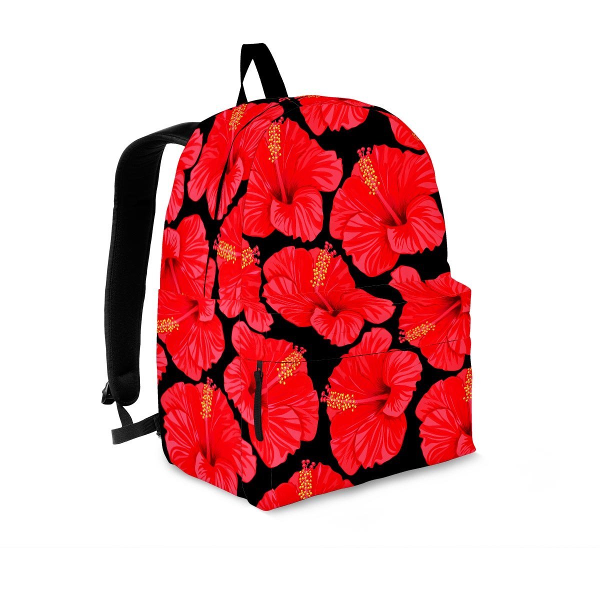 Red Hibiscus Flower Hawaiian Print Backpack-grizzshop