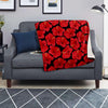 Red Hibiscus Flower Hawaiian Print Blanket-grizzshop