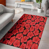 Red Hibiscus Flower Hawaiian Print Floor Mat-grizzshop