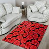 Red Hibiscus Flower Hawaiian Print Floor Mat-grizzshop