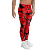 Red Hibiscus Flower Hawaiian Print Men's Leggings-grizzshop