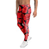 Red Hibiscus Flower Hawaiian Print Men's Leggings-grizzshop