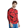 Red Hibiscus Flower Hawaiian Print Men's Sweatshirt-grizzshop