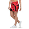 Red Hibiscus Flower Hawaiian Print Mini Skirt-grizzshop