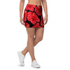 Red Hibiscus Flower Hawaiian Print Mini Skirt-grizzshop