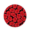 Red Hibiscus Flower Hawaiian Print Round Rug-grizzshop