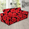 Red Hibiscus Flower Hawaiian Print Sofa Cover-grizzshop